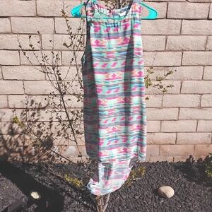Lush Multicolor Patterned Midi Dress Size Medium